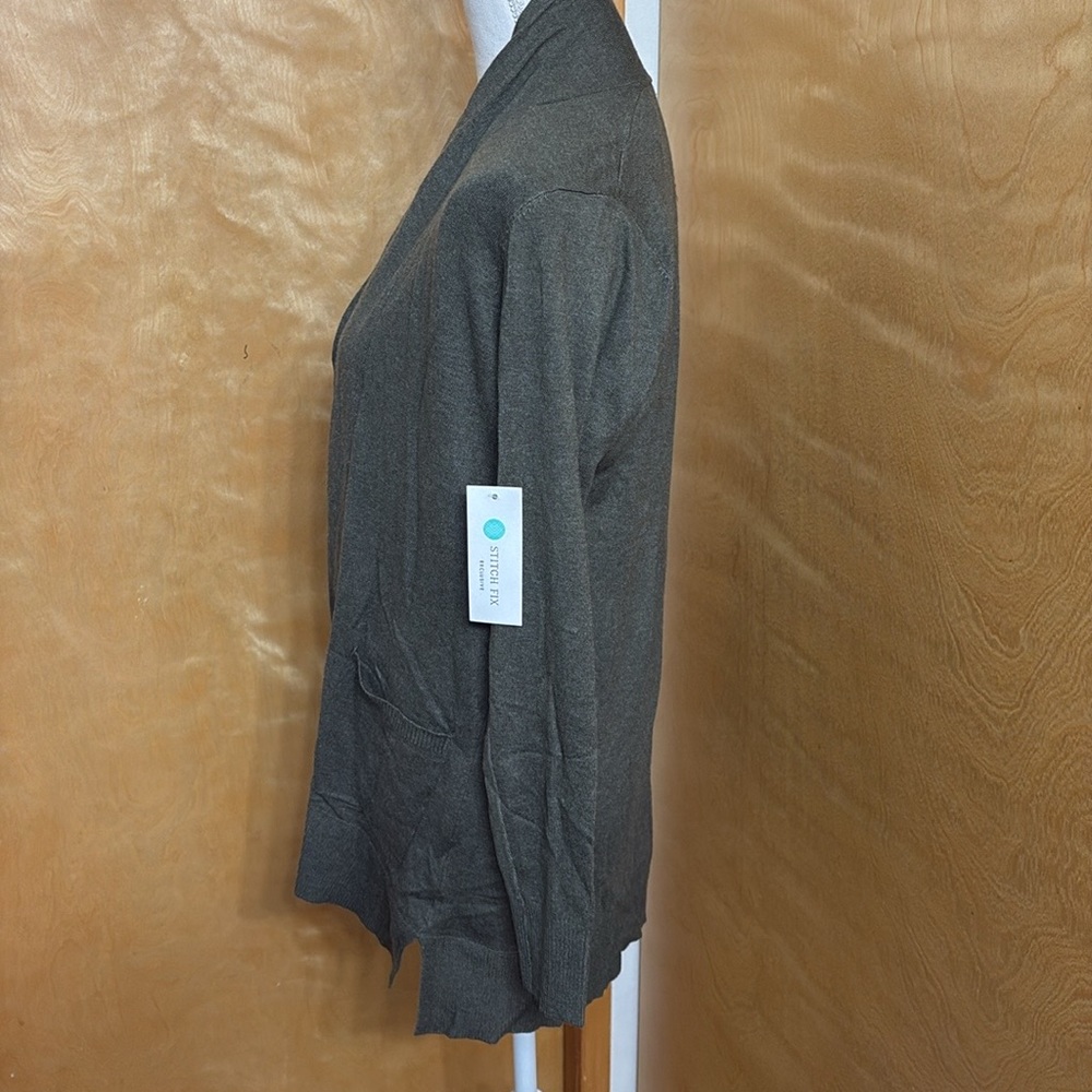 NWT Pink Clover From Stitch Fix Green Long Sleeve Open Sweater Size S - Picture 6 of 13